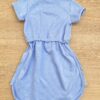 fernandaramoskids com br Vestido Infantil Feminino Curto Elástico na Cintura Azul 3