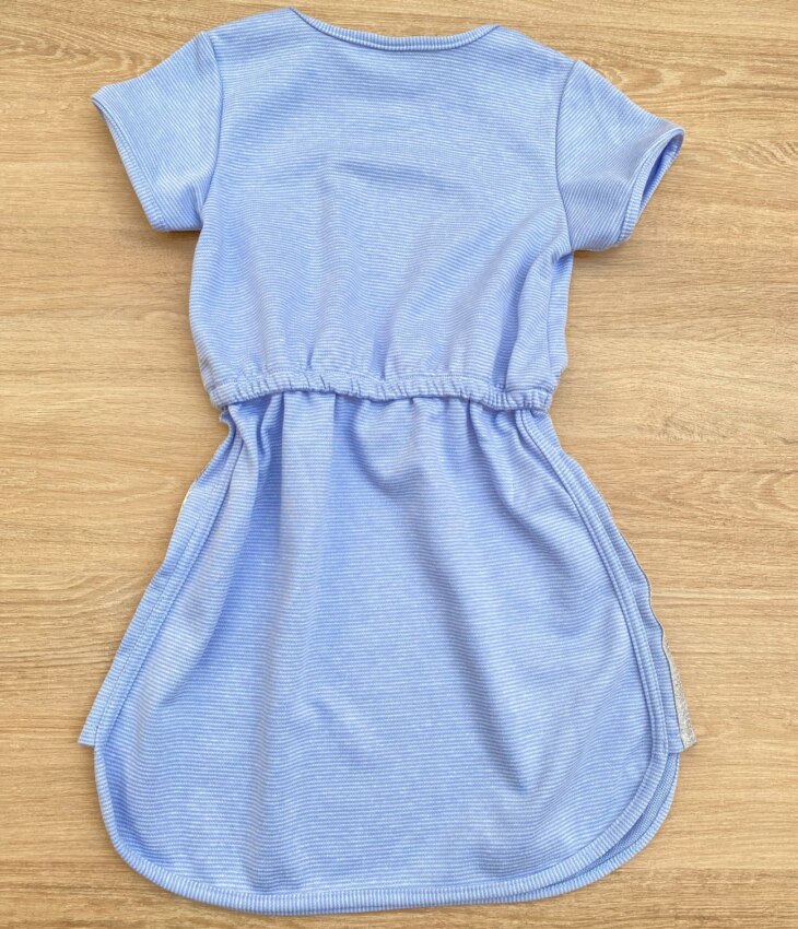 fernandaramoskids com br Vestido Infantil Feminino Curto Elástico na Cintura Azul 3