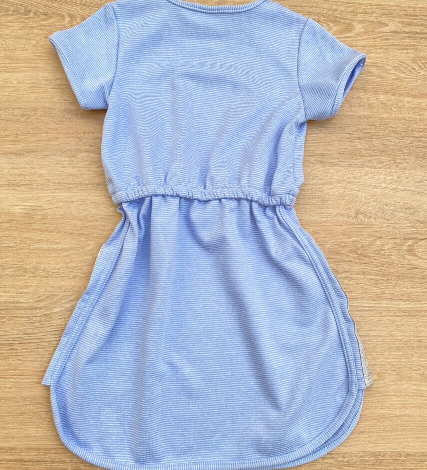 fernandaramoskids com br Vestido Infantil Feminino Curto Elástico na Cintura Azul 3