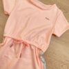 fernandaramoskids com br Vestido Infantil Feminino Curto Elástico na Cintura Salmão 1