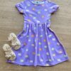 Vestido Infantil Feminino Curto Estampa Borboletas Lilás Fernanda Ramos Kids