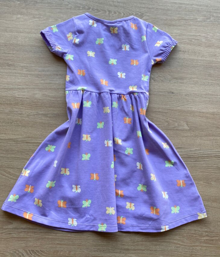 fernandaramoskids com br Vestido Infantil Feminino Curto Estampa Borboletas Lilás 2