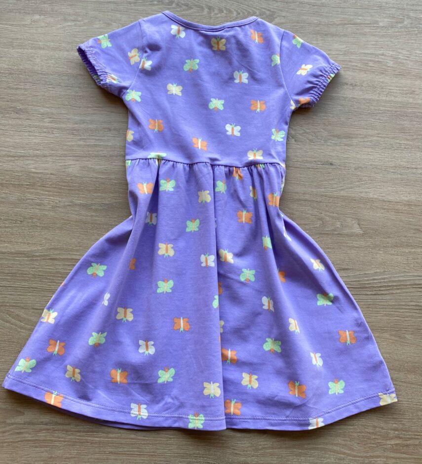 fernandaramoskids com br Vestido Infantil Feminino Curto Estampa Borboletas Lilás 2