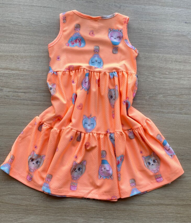 fernandaramoskids com br Vestido Infantil Feminino Curto Estampa de Bichinhos Laranja 2