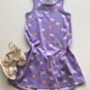 Vestido Infantil Feminino Curto Estampa de Borboletas Lilás Fernanda Ramos Kids