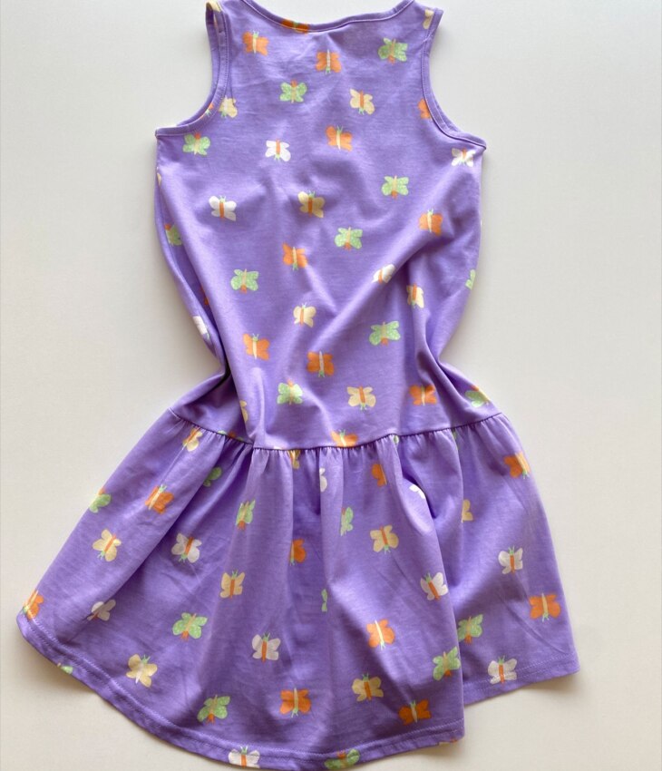 fernandaramoskids com br Vestido Infantil Feminino Curto Estampa de Borboletas Lilás 2