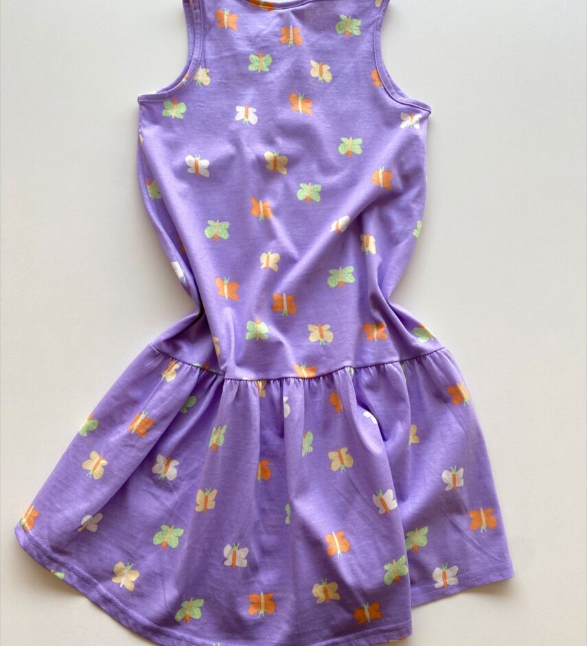 fernandaramoskids com br Vestido Infantil Feminino Curto Estampa de Borboletas Lilás 2