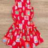 Vestido Infantil Feminino Curto Estampa de Frutas e Sorvetes Pink 2