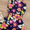 fernandaramoskids com br Vestido Infantil Feminino Curto Estampa Floral Preto 1