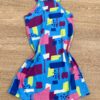 fernandaramoskids com br Vestido Infantil Feminino Curto Estampado Fundo Azul 2