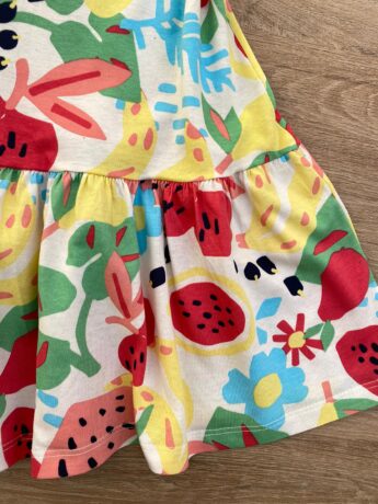 fernandaramoskids com br Vestido Infantil Feminino Curto Estampado Fundo Off White 1