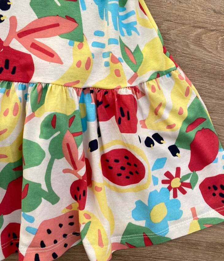 fernandaramoskids com br Vestido Infantil Feminino Curto Estampado Fundo Off White 1