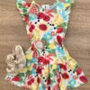 Vestido Infantil Feminino Curto Estampado Fundo Off White Fernanda Ramos Kids