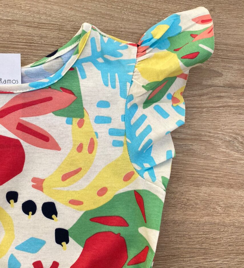 fernandaramoskids com br Vestido Infantil Feminino Curto Estampado Fundo Off White 2
