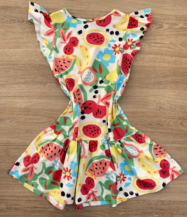 fernandaramoskids com br Vestido Infantil Feminino Curto Estampado Fundo Off White 3