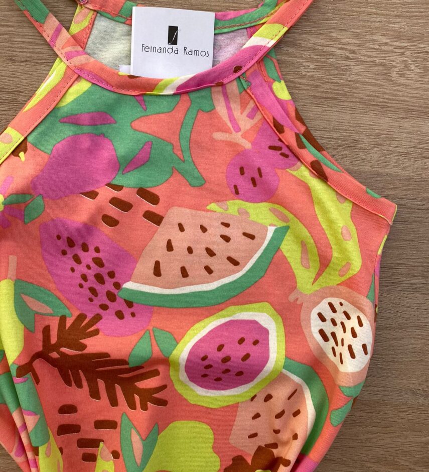 fernandaramoskids com br Vestido Infantil Feminino Curto Estampado Fundo Rosa 1