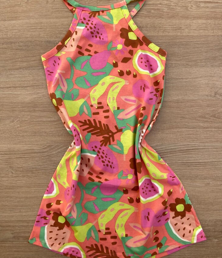 fernandaramoskids com br Vestido Infantil Feminino Curto Estampado Fundo Rosa 2