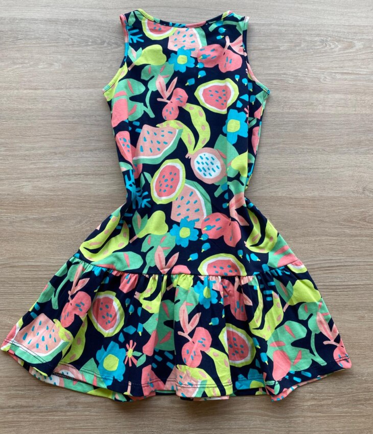fernandaramoskids com br Vestido Infantil Feminino Curto Evase Estampa de Frutinhas 2