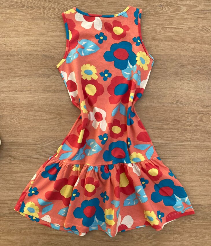 fernandaramoskids com br Vestido Infantil Feminino Curto Evase Estampa Floral Rosa 1