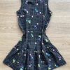 fernandaramoskids com br Vestido Infantil Feminino Curto Evase Estampado Preto 1