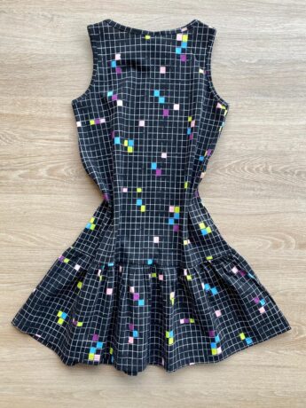 fernandaramoskids com br Vestido Infantil Feminino Curto Evase Estampado Preto 1
