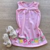 Vestido Infantil Feminino Curto Evase Rosa com Estampa Fernanda Ramos Kids