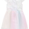 fernandaramoskids com br Vestido Infantil Feminino Curto Tule Arco Íris 3