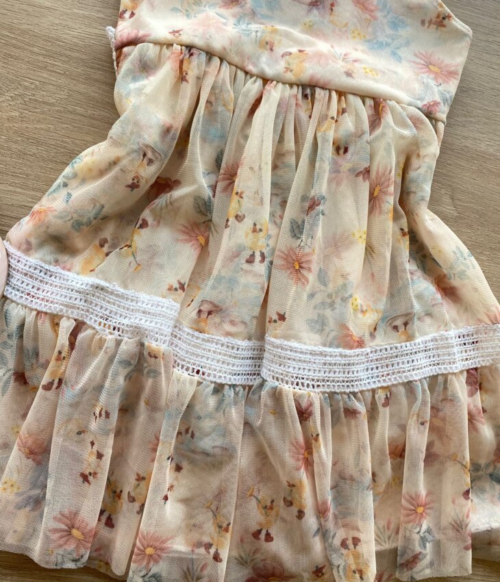 fernandaramoskids com br Vestido Infantil Feminino Curto Tule Com Detalhe em Guipir Floral 4