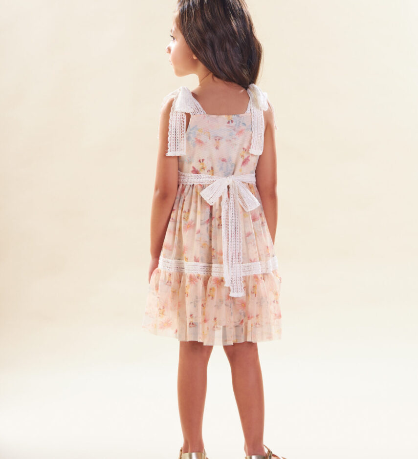fernandaramoskids com br Vestido Infantil Feminino Curto Tule Com Detalhe em Guipir Floral 1