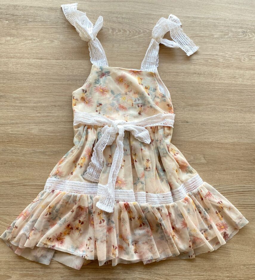 fernandaramoskids com br Vestido Infantil Feminino Curto Tule Com Detalhe em Guipir Floral 5