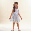 Vestido Infantil Feminino Curto Tule Detalhe em Bordado Fernanda Ramos Kids