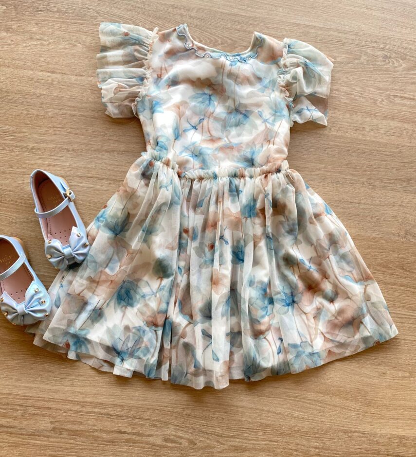 fernandaramoskids com br Vestido Infantil Feminino Curto Tule Detalhe em Bordado 2