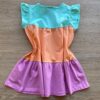 fernandaramoskids com br Vestido Infantil Feminino Curto Verde Laranja e Rosa 2