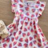 fernandaramoskids com br Vestido Infantil Feminino de Malha Estampa Corações Off White 1