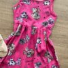 fernandaramoskids com br Vestido Infantil Feminino de Malha Estampa de Animais Rosa 1