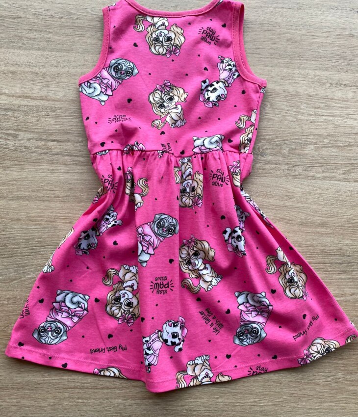 fernandaramoskids com br Vestido Infantil Feminino de Malha Estampa de Animais Rosa 2