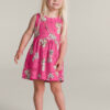 Vestido Infantil Feminino de Malha Estampa de Animais Rosa Fernanda ramos kids