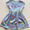 fernandaramoskids com br Vestido Infantil Feminino de Malha Estampa de Frutinhas Azul 2