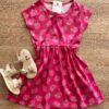 Vestido Infantil Feminino de Malha Estampa de Morangos Pink Fernanda Ramos Kids