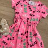 fernandaramoskids com br Vestido Infantil Feminino de Malha Estampado Pink Flúor 1