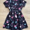 fernandaramoskids com br Vestido Infantil Feminino de Malha Estampado Preto 1