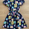 fernandaramoskids com br Vestido Infantil Feminino Estampa de Frutas e Sorvetes Azul Marinho 1