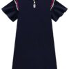 fernandaramoskids com br Vestido Infantil Feminino Estampa de Leão Azul Marinho 3