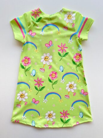 fernandaramoskids com br Vestido Infantil Feminino Estampa de Urso Happy Mind Verde 2