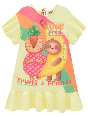 fernandaramoskids com br Vestido Infantil Feminino Estampado Love Fresh 1