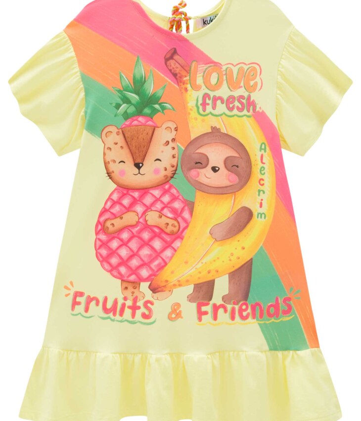 fernandaramoskids com br Vestido Infantil Feminino Estampado Love Fresh 1