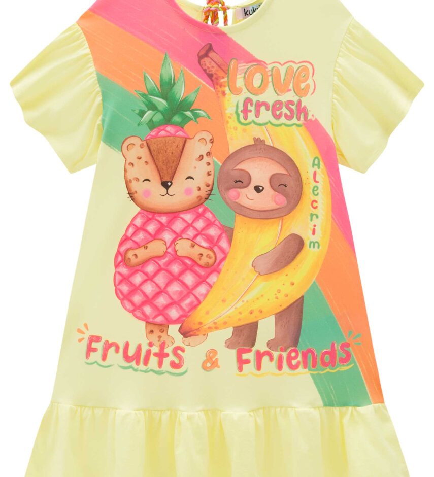 fernandaramoskids com br Vestido Infantil Feminino Estampado Love Fresh 1