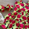 fernandaramoskids com br Vestido Infantil Feminino Estampado Verde com Faixa de Cabelo 1