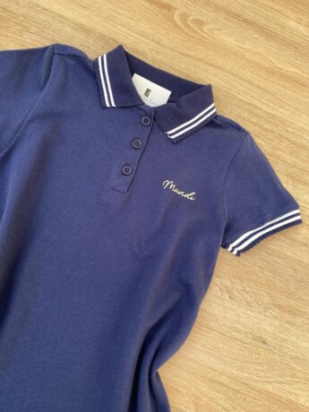 fernandaramoskids com br Vestido Infantil Feminino Gola Polo Malha Piquet Azul Marinho 1