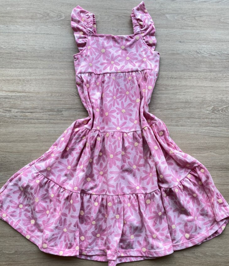 fernandaramoskids com br Vestido Infantil Feminino Manga com Babado Floral Rosa 2